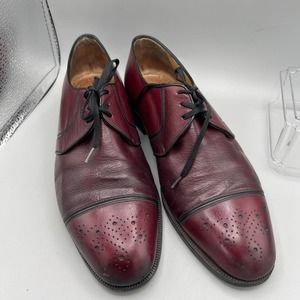 Fragiacomo Mens burgundy Wingtip derby shoes sz 10.5
